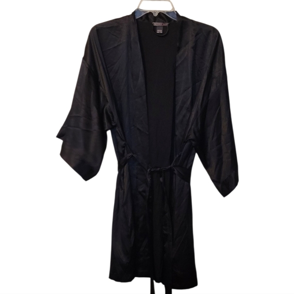 Victorias Secret Black Satin Bathrobe Size XS - Picture 1 of 4
